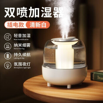 Laisence加湿器卧室婴儿用办公桌面大容量加湿器家用迷你低噪大雾量空气加湿净化企业福利伴手礼节日礼物4.0L清新白【插电款】	